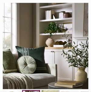 Threshold Studio mcgee sage green round velvet toss pillow